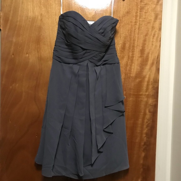 Strapless Grey Bridesmaid Dress - Picture 1 of 5